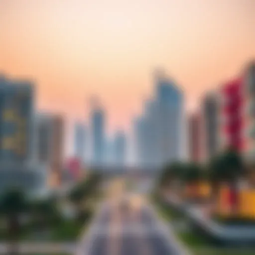 A stunning skyline view of Aster Karama, showcasing modern architecture