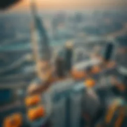 Aerial view of Dubai's skyline showcasing luxury properties