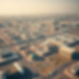 Aerial view of Al Quoz Industrial Area showcasing infrastructure and buildings