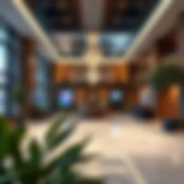 A representation of various amenities and services offered at the Atrium