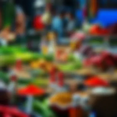 Colorful Market of Fresh Ingredients in JBR Vibrant market scene featuring fresh ingredients and spices