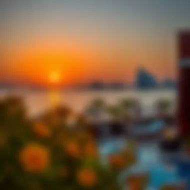 A picturesque sunset view from the Wyndham Palm, emphasizing its prime location.