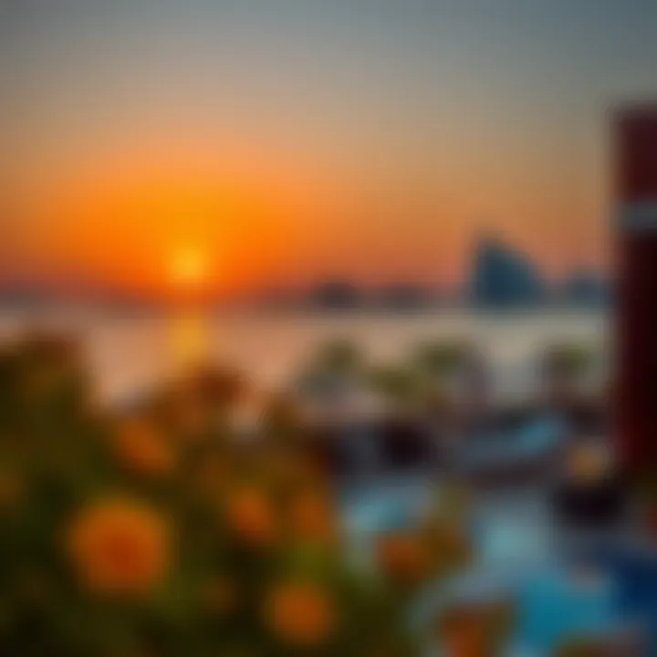 A picturesque sunset view from the Wyndham Palm, emphasizing its prime location.