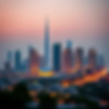 Overview of Dubai skyline with Treo Homes prominently featured