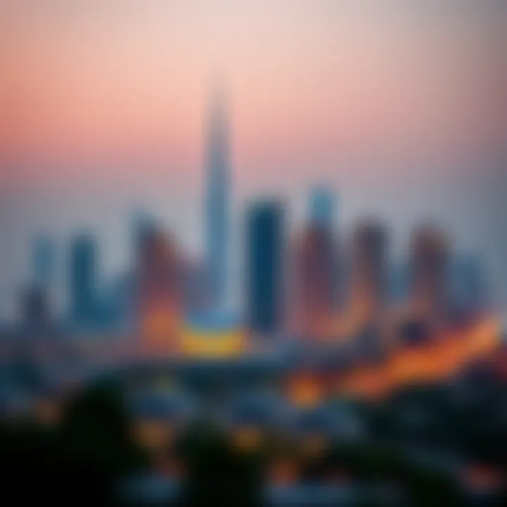 Overview of Dubai skyline with Treo Homes prominently featured