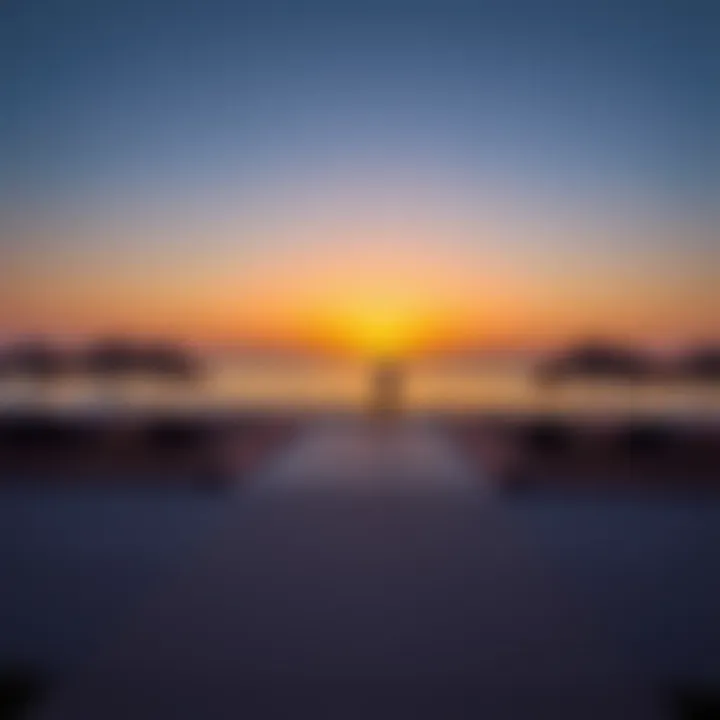 A tranquil sunset view over the beach from Umm Suqeim Beach Park