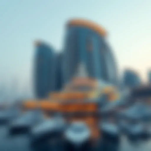 A stunning view of Zumurud Tower Marina showcasing its unique architectural design