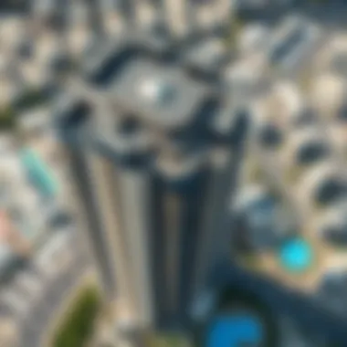 Aerial Perspective of Goldcrest Executive Tower Aerial view of Goldcrest Executive Tower showcasing its modern architecture