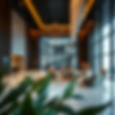 Elegant Lobby Design of Goldcrest Executive Tower Luxurious lobby interior of Goldcrest Executive Tower with contemporary design