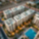 Aerial view of a modern residential complex in Dubai