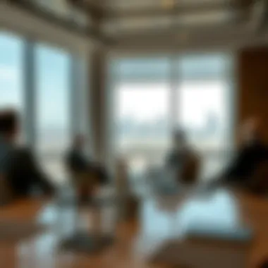 Strategic Discussions with a View of Jebel Ali A business meeting taking place in a conference room overlooking the Jebel Ali area.
