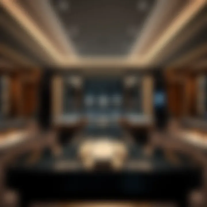 Interior view of a luxury watch boutique showcasing exquisite timepieces