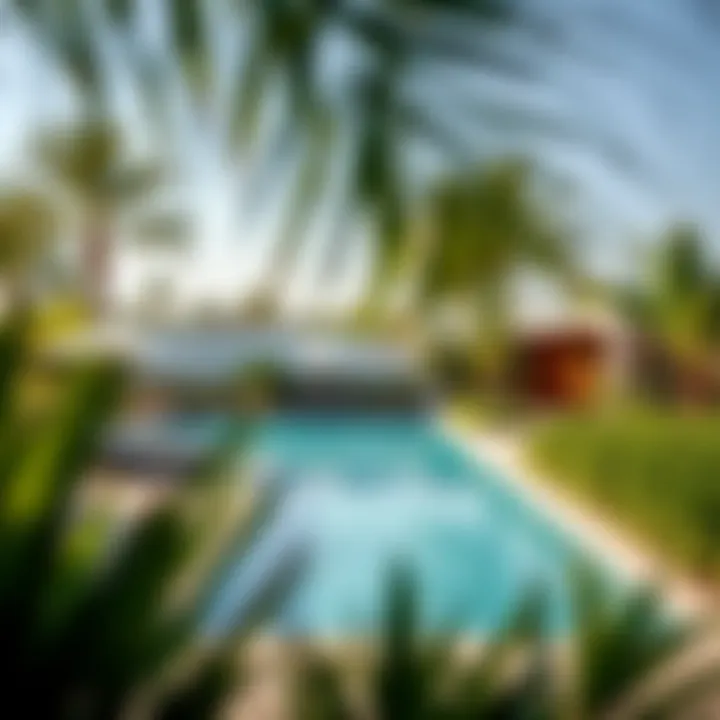 Exquisite outdoor private pool surrounded by lush greenery