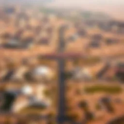 Aerial view of Meydan Dubai showcasing luxury properties