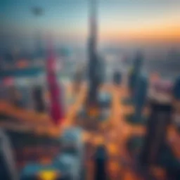 Aerial view of Dubai's cityscape showcasing modern skyscrapers
