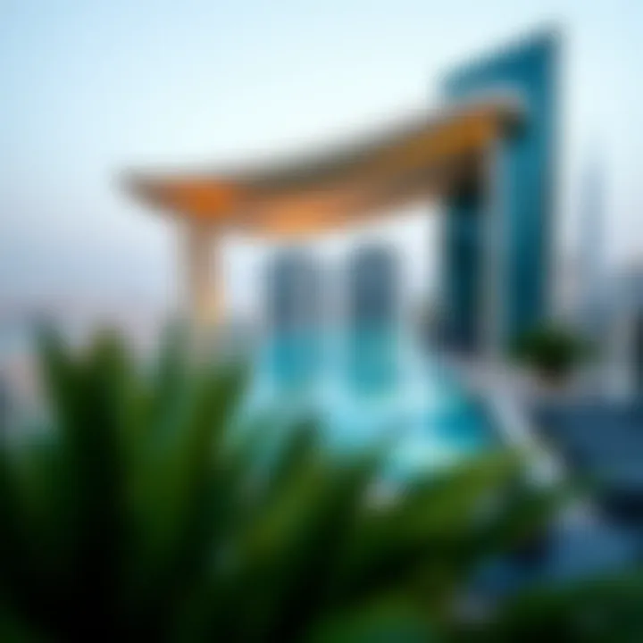 Elegant design of a luxurious sky pool overlooking the city
