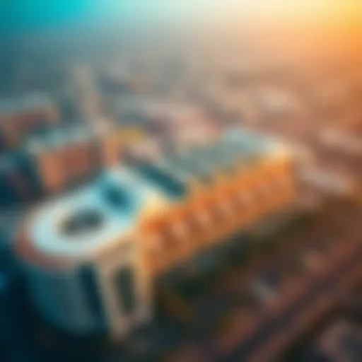 Aerial view of Dubai Multi Commodities Centre showing its architectural design