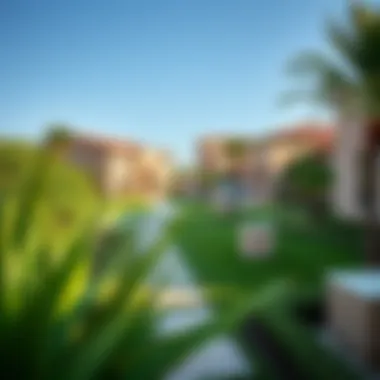 Beautiful landscaping and gardens within The Villa, enhancing community aesthetics