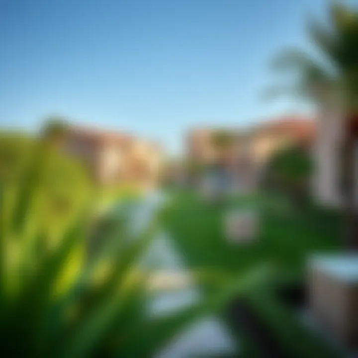 Beautiful landscaping and gardens within The Villa, enhancing community aesthetics