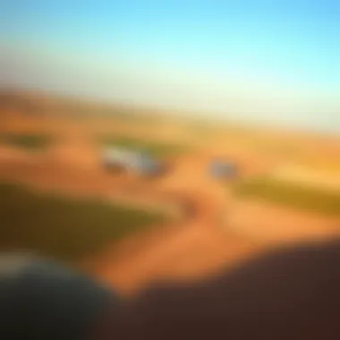 Aerial Perspective on UAE Farmhouses and Landscapes Aerial view of agricultural land and farmhouses in the UAE