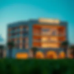 Luxurious exterior view of Staybridge Al Maktoum highlighting modern architecture